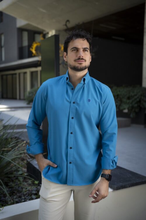 Camisa Dryflex Azul Turquesa FOR3173 — vista frontal