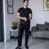 Camisa Basica Negro TS106 — detalle de tela