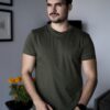 Camisa Basica Verde Militar TS107 — detalle de tela