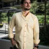 Camisa Basica Amarillo Oxford FOR3167 — vista frontal
