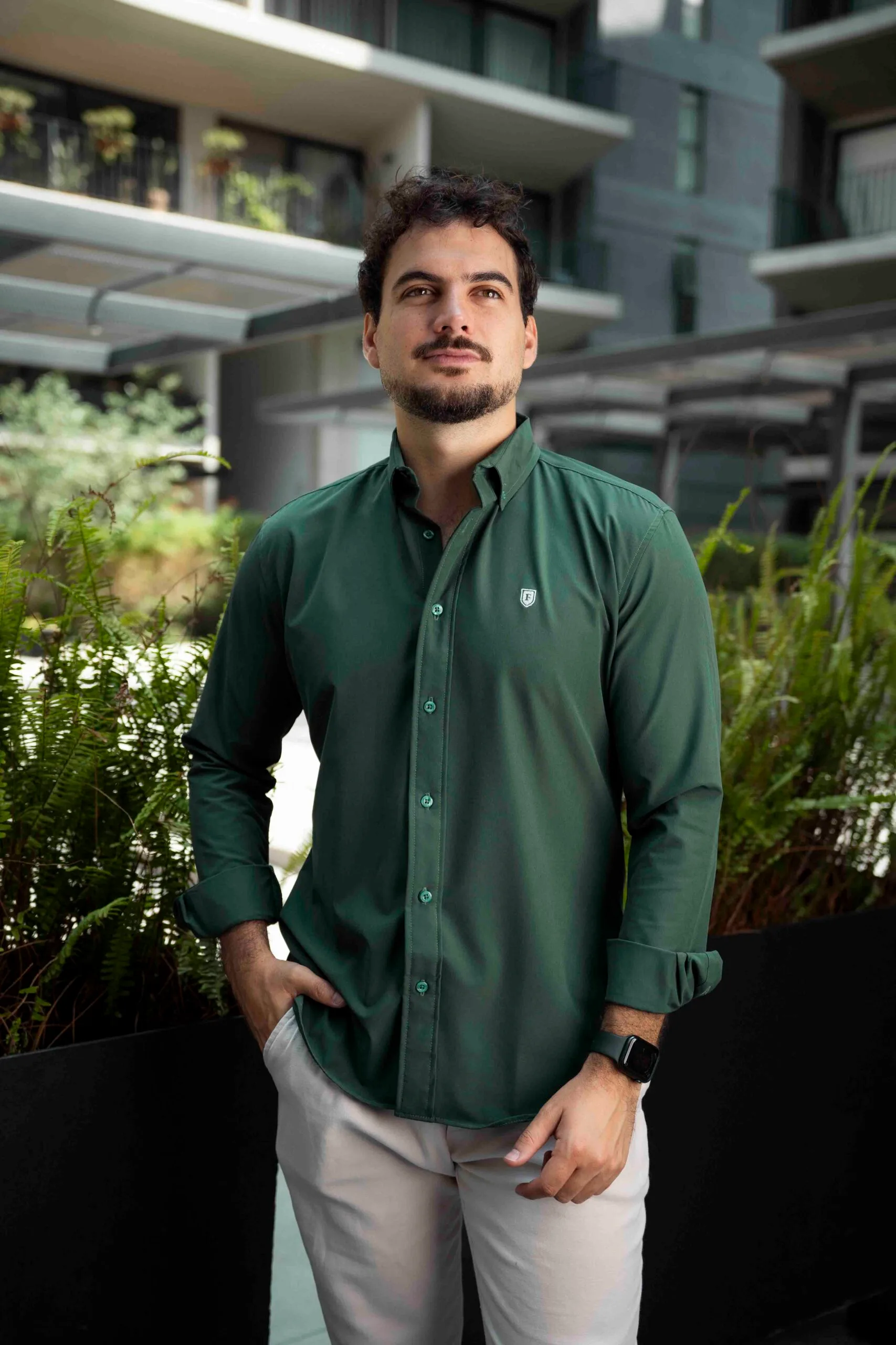 Camisa Dryflex Verde esmeralda FOR3189 — vista frontal