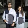 Camisa de combinaciones Cielo, Marino, Gris FOR3193 — en modelo