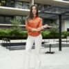 Camisa Basica de lino Ladrillo FOR3214 — detalle