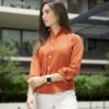 Camisa Basica de lino Ladrillo FOR3214 — vista posterior