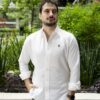 Camisa Basica de lino Blanca FOR3217 — vista lateral