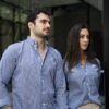 Camisa de Mini Cuadros Azul, Blanco FOR3238 — en modelo