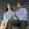Camisa de Mini Cuadros Azul Cielo, Blanco FOR3243 — en modelo