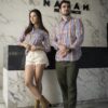 Camisa de Mini Cuadros Multicolor FOR3246 — en modelo