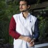 Camisa de Combinaciones Blanco, Vino, Marino FOR3151 — en modelo