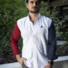 Camisa de Combinaciones Blanco, Vino, Marino FOR3151 — vista frontal