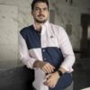 Camisa de Combinaciones Rosa, Marino FOR3195 — vista lateral