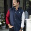 Camisa de Combinaciones Blanco, Vino, Azul Marino FOR3181 — vista lateral