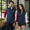 Camisa de Combinaciones Blanco, Vino, Azul Marino FOR3182 — en modelo
