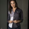 Camisa de Combinaciones Blanco, Gris FOR3251 — en modelo