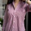 Camisa de Mini Cuadros Rojo FOR3269 — detalle