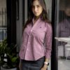 Camisa de Mini Cuadros Rojo FOR3269 — vista frontal