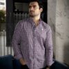 Camisa de Mini Cuadros Tinto Fino FOR3272 — vista frontal