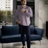 Camisa de Mini Cuadros Tinto Fino FOR3272 — vista posterior