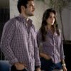 Camisa de Mini Cuadros Tinto Fino FOR3273 — detalle de tela