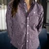 Camisa de Mini Cuadros Tinto Fino FOR3273 — vista frontal