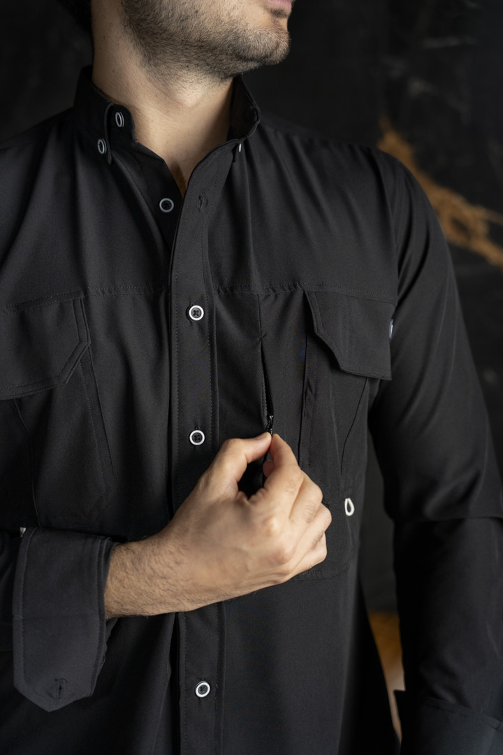 Camisa Dryflex Pro Negra FOR3284 — vista lateral