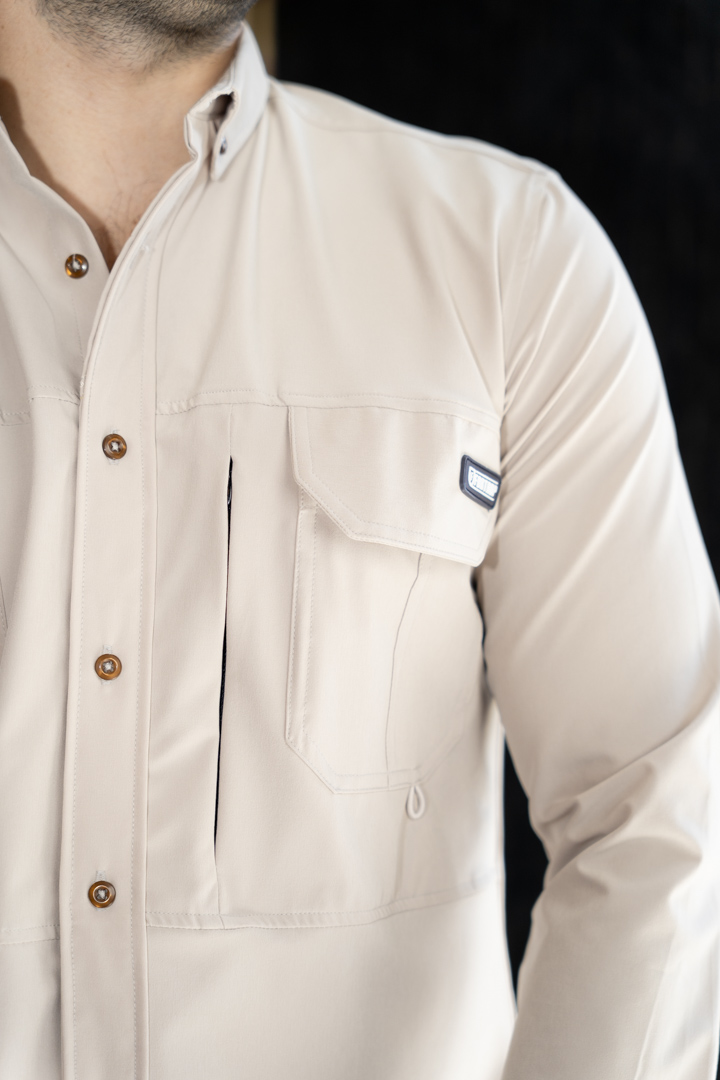 Camisa Dryflex Pro Beige FOR3288 — detalle de tela