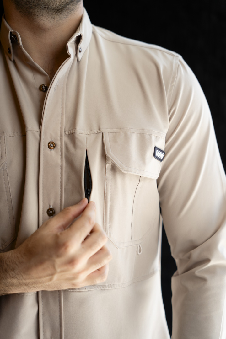 Camisa Dryflex Pro Beige FOR3288 — vista posterior