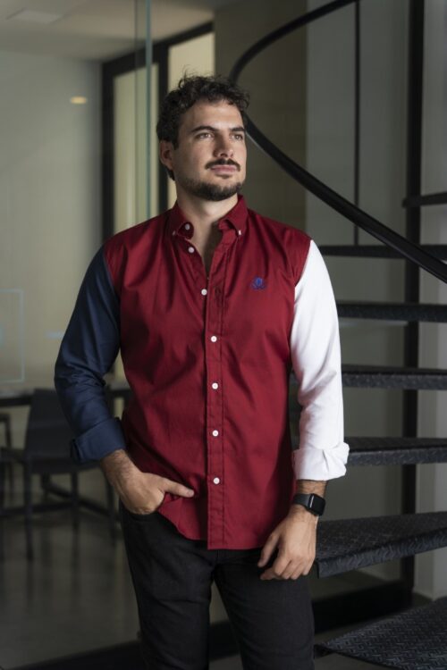 Camisa de Combinaciones Rojo, Marino, Blanco FOR3183 — vista frontal