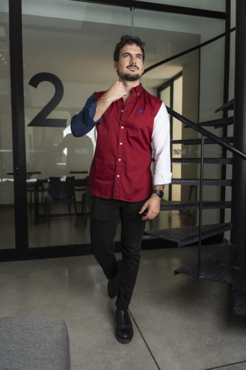 Camisa de Combinaciones Rojo, Marino, Blanco FOR3183 — vista posterior