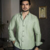 Camisa Basica Verde Pistache FOR3304 — vista frontal