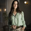 Camisa Basica Verde Pistache FOR3305 — vista lateral
