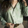Camisa Basica Verde Pistache FOR3305 — vista frontal
