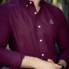 Camisa de Cuadros Marino, Vino FOR3314 — vista lateral
