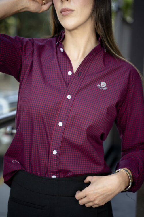 Camisa de Cuadros Marino, Vino FOR3315 — vista frontal