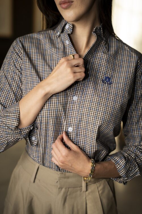 Camisa de Cuadros Café, Cielo FOR3321 — vista frontal