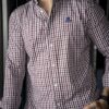 Camisa de Cuadros Blanco, Vino FOR3324 — detalle