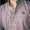 Camisa de Cuadros Blanco, Vino FOR3324 — vista posterior