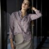 Camisa de Cuadros Blanco, Vino FOR3325 — vista lateral