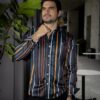 Camisa de Rayas Negro, Multicolor FOR3329 — vista posterior