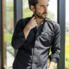 Camisa oxford negra FOR2517 — detalle