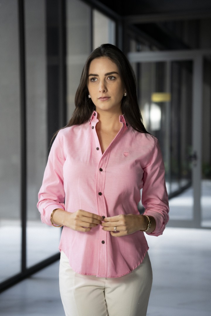 Camisa Basica Rosa FOR3309 — vista lateral