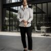 Camisa de Rayas Gris FOR3331 — vista lateral