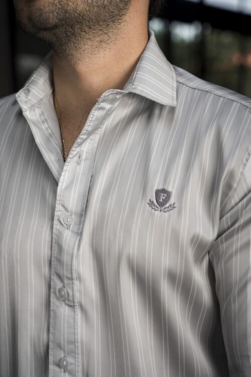 Camisa de Rayas Gris FOR3331 — vista posterior