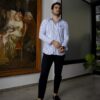 Camisa de Rayas Cielo, Blanco FOR3332 — detalle