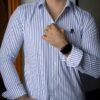 Camisa de Rayas Cielo, Blanco FOR3332 — vista posterior