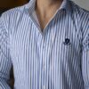 Camisa de Rayas Cielo, Blanco FOR3332 — vista frontal