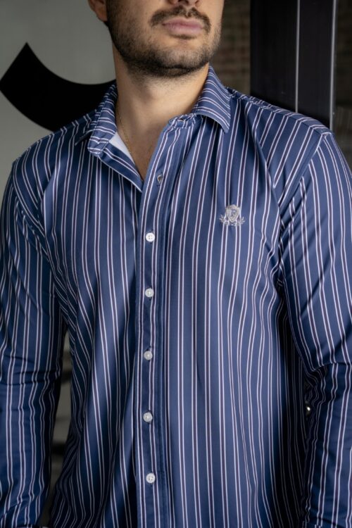Camisa de Rayas Marino FOR3333 — vista posterior