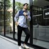Camisa de Combinaciones Gris, Marino, Cielo FOR3252 — vista lateral