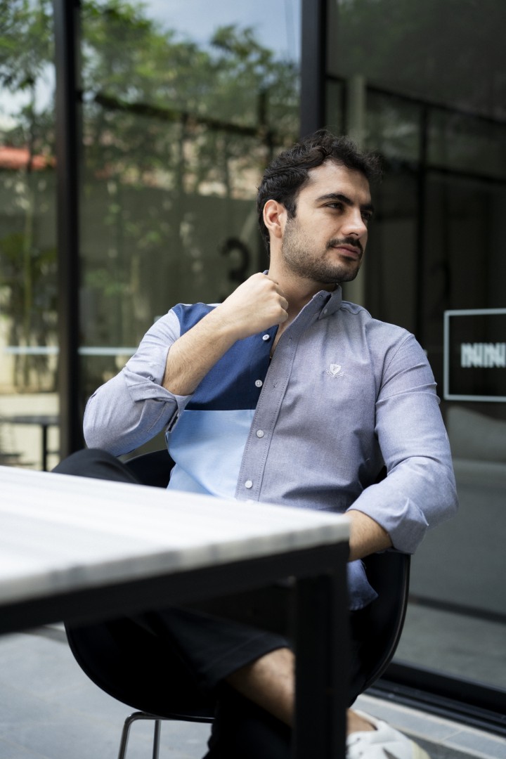 Camisa de Combinaciones Gris, Marino, Cielo FOR3252 — detalle