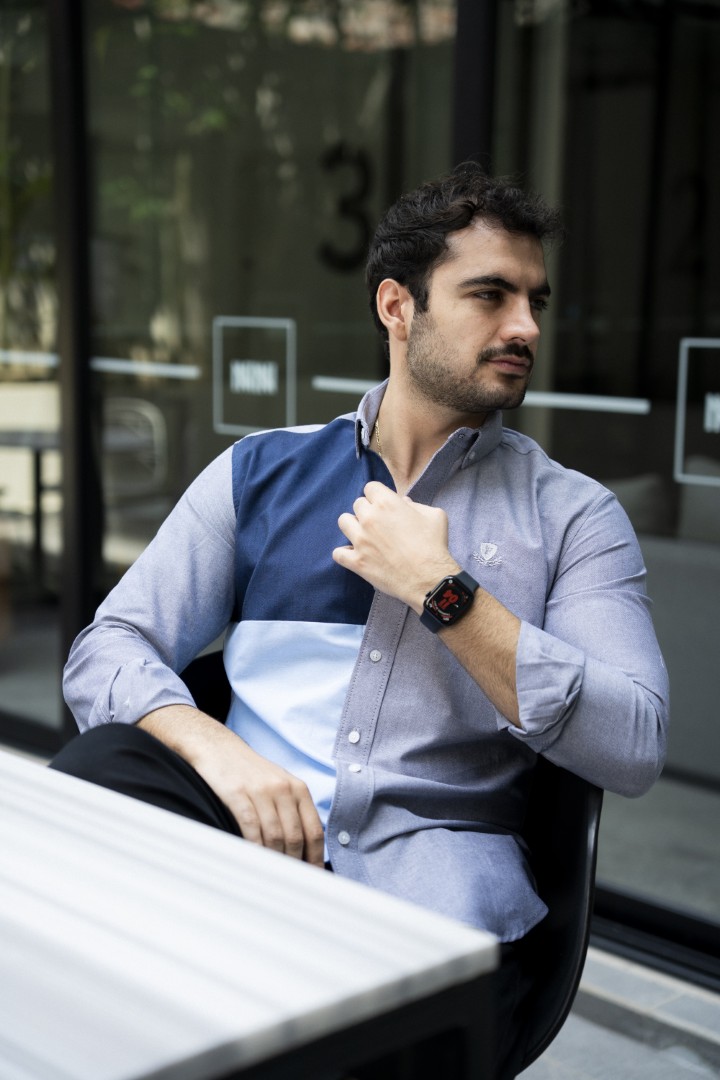 Camisa de Combinaciones Gris, Marino, Cielo FOR3252 — vista frontal
